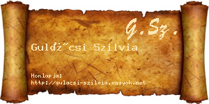 Gulácsi Szilvia névjegykártya